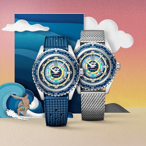 MIDO Ocean Star Decompression Worldtimer - Swiss Automatic GMT Watch for Men - Blue Dial - Stainless Steel 40.5mm Case - M0268291704100 - Image 3