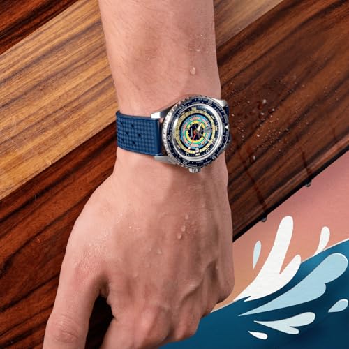 MIDO Ocean Star Decompression Worldtimer - Swiss Automatic GMT Watch for Men - Blue Dial - Stainless Steel 40.5mm Case - M0268291704100 - Image 2