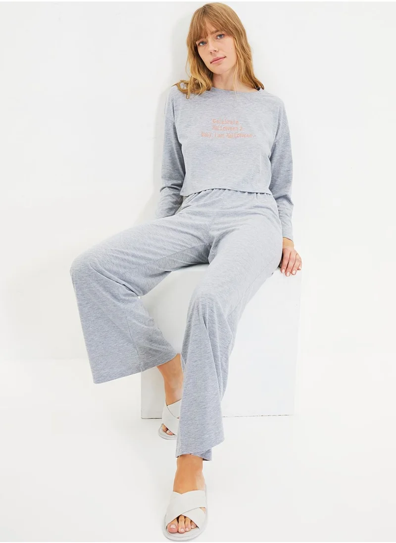 trendyol Crew Neck T-Shirt & Pyjama Set
