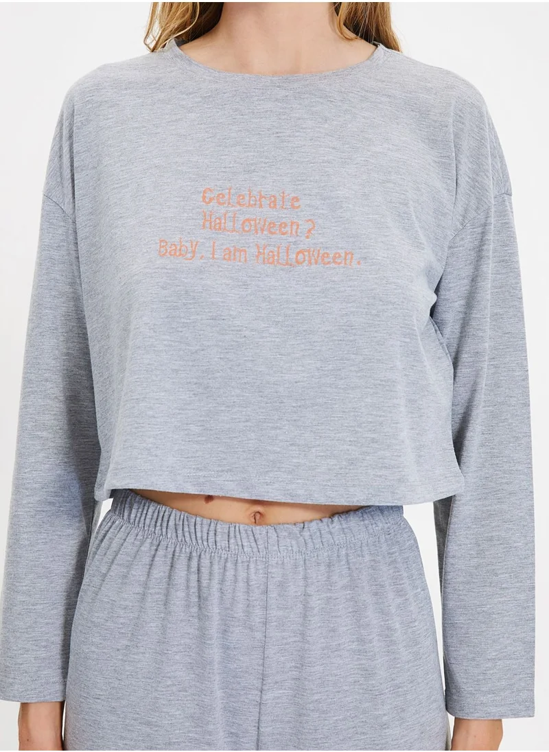 trendyol Crew Neck T-Shirt & Pyjama Set