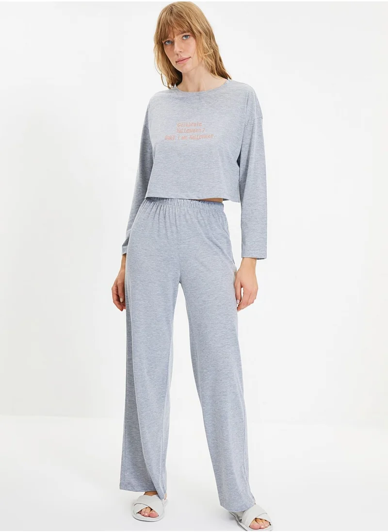 trendyol Crew Neck T-Shirt & Pyjama Set
