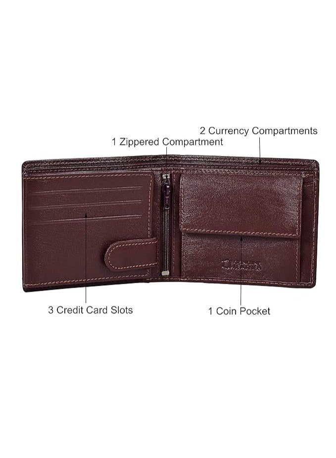 URBANFOREST URBAN FOREST James Leather Wallet Combo for Men - Classic Medium Brown Men's Leather Wallet, Keyring & Pen Combo Gift Set for Men - Image 4
