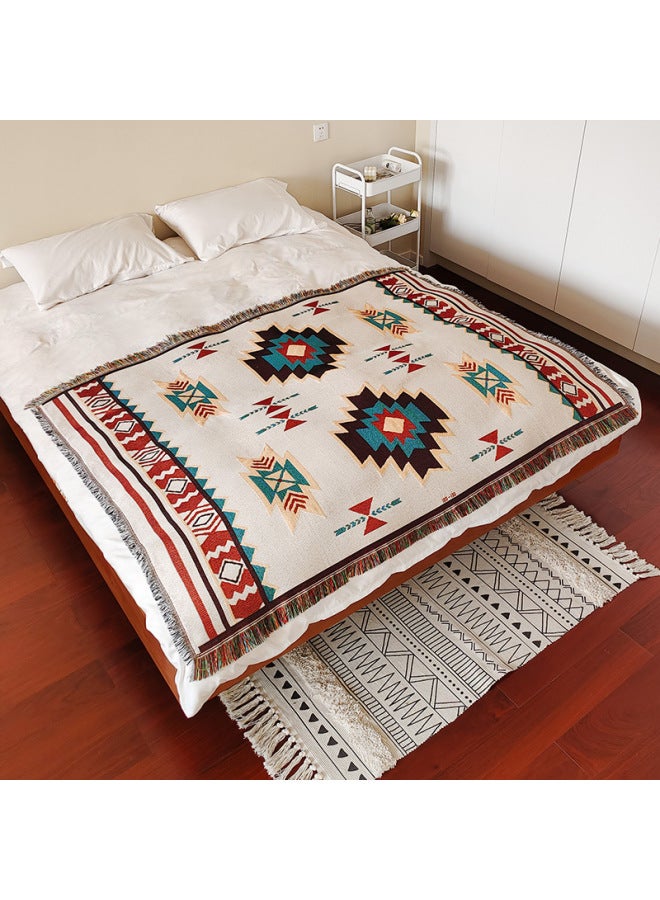 Style Cotton Yarn Jacquard Cover Blanket Bed End Decoration Towel Hotel Linen Hotel Homestay Bed Flag Bed End Towel