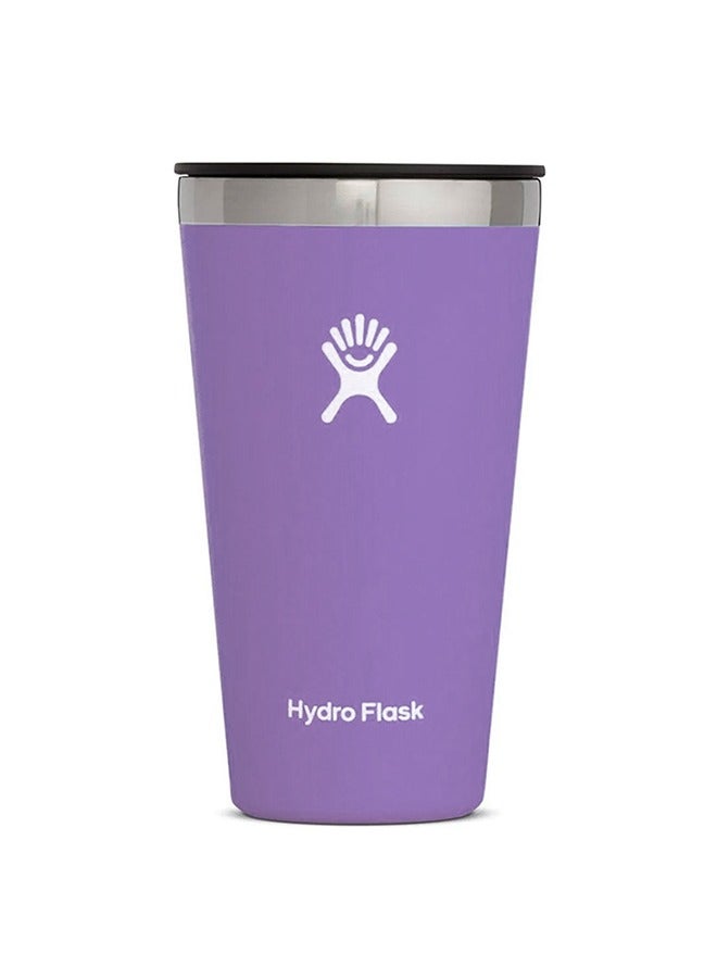 هايدرو فلاسك كوب من الفولاذ المقاوم للصدأ سعة 16 أونصة مع غطاء وعزل فراغ مزدوج الجدار - Image 1