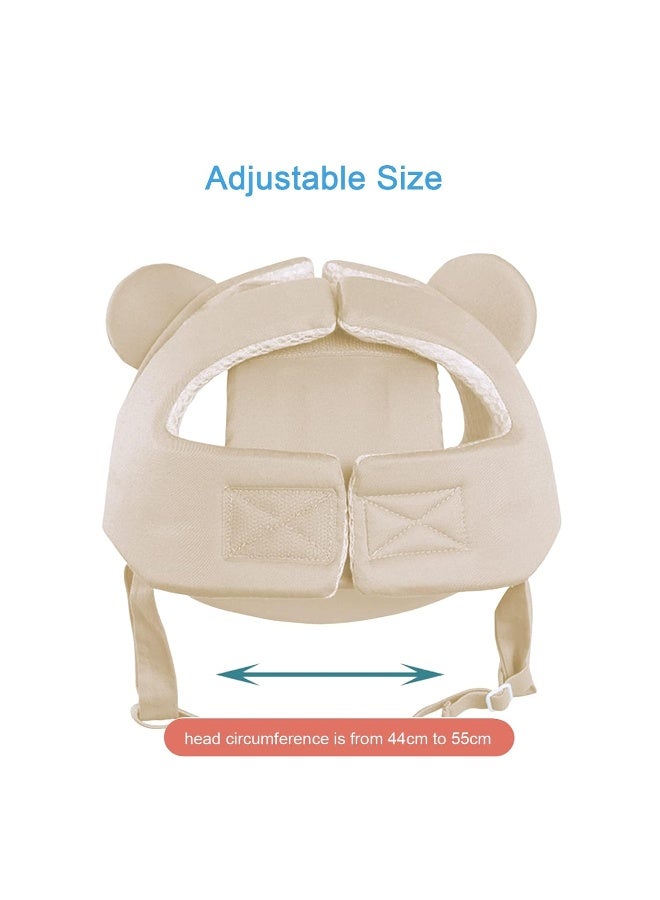 Ocanoiy Baby Infant Toddler Helmet Safety Headguard Head Protective Cushion Cute Children Adjustable Safety Helmet Hat Harnesses Cap Kid Child Crawl Walk Playing (Beige) - Image 4