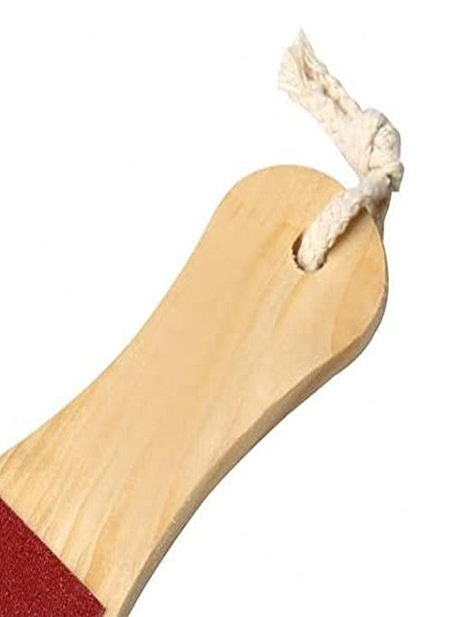 AKADO Double sided flat foot scrubber skin callus remover pedicure tool with wooden handle and hanging hook with nail file manicure tool for men and women - Image 4