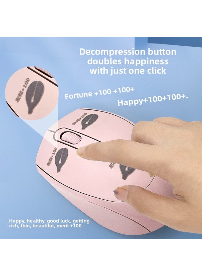 Health And Good Luck Merit 100 Wooden Fish Key Wireless Bluetooth Mouse Tablet Notebook Charging 2.4g Dual-mode Mouse-Specification:White  - Image 5