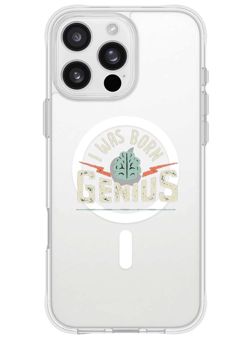 Theodor iPhone 16 Pro Max Magsafe Magnetic Case for iPhone Compatible with Wireless Charging, Shockproof Phone Bumper Cover - Born Genius - Image 1