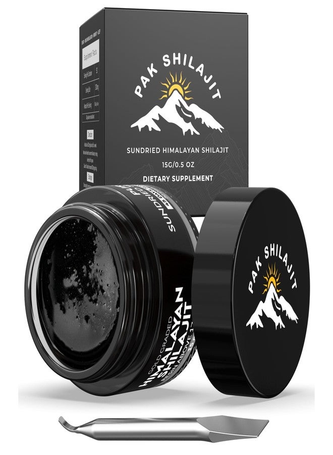 PakShilajit باكشيلاجيت® راتنج شيلاجيت نقي من جبال الهيمالايا، مجفف بالشمس لمدة 45 يومًا، شيلاجيت من الدرجة الذهبية على ارتفاع يزيد عن 18000 قدم | نقي وعضوي، يحتوي على أكثر من 85 معدنًا طبيعيًا، غني بحمض الفولفيك وحمض الهيوميك للرجال والنساء (15 جرامًا) - Image 1
