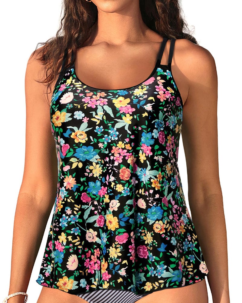 Talisea Womens Flowy Tankini Tops Only - Modest Bathing Suit Loose Fit Swimsuit Swim Tops No Bottom 2025 (Available in Plus) - Image 1