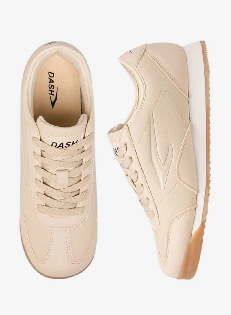 Dash BEIGE Women Panelled Sneakers with Lace-Up Closure for Women | Best Price UAE
