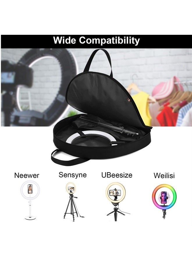 TXesign Ring Light Bag Carrying Case for 10" Selfie Ring Light and Tripod Stand Protective Case Selfie Ring Light Storage Bag for YouTube, TikTok, Self Portrait Shooting - Image 2