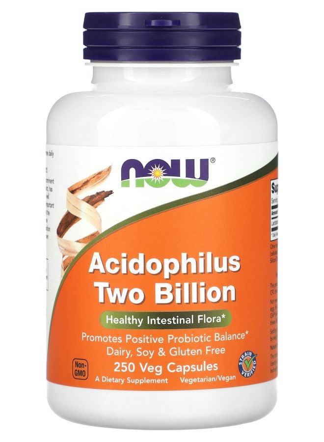 now Acidophilus Two Billion 250 Veg Capsules
