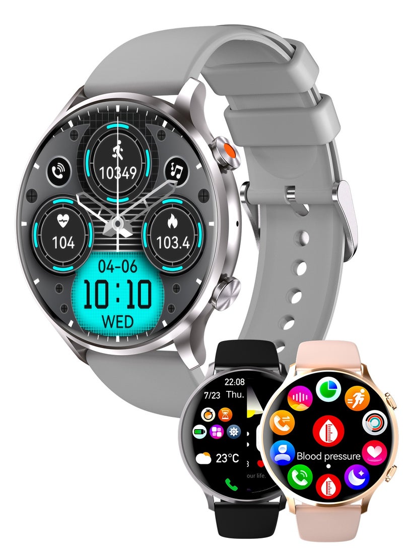 WAPIK Korean Brand Smart Watch Y5，Business Smartwatch, Waterproof Fitness Watch, Bluetooth Calling, Compatible with Android and iOS,Smartwatch For Men, Zinc Alloy Vacuum Plating, Heart Rate Monitoring  - Image 1