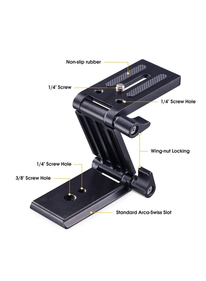 Universal Flex Tilt Head Z Mount Bracket, Tripod Quick Release Plate Mounting for Monopod Slider Rail Cage Rig Stabilizer Gimbal DSLR Camera Canon, Nikon, Sony, Panasonic  - Image 2