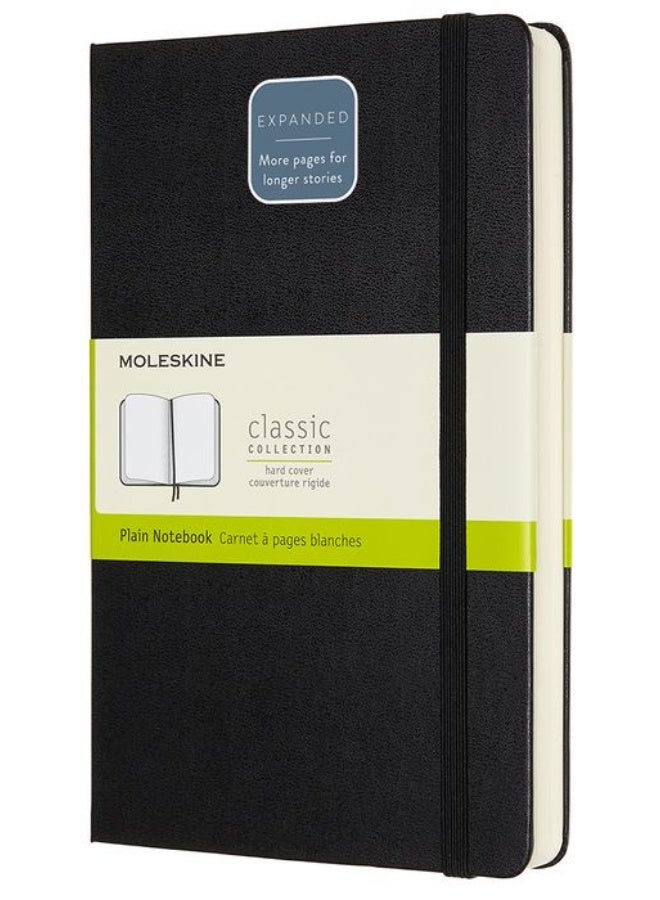 MOLESKINE Expanded Notebook Large Size Plain Pages Black Hard Cover 400 Pages - Image 1
