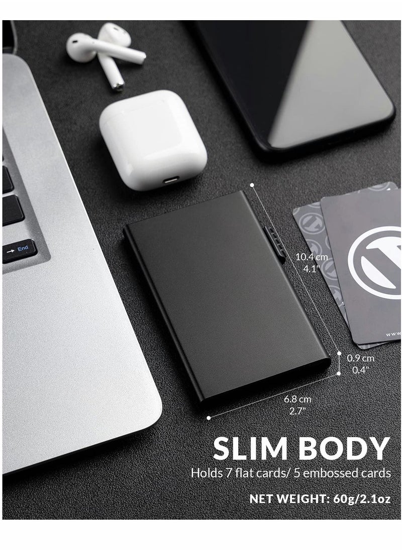 Card Wallet Pop Up Card Holder, Credit Card Holder, RFID Blocking Snap Button Pop Up Anti Theft Wallet