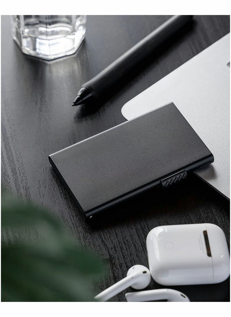 Card Wallet Pop Up Card Holder, Credit Card Holder, RFID Blocking Snap Button Pop Up Anti Theft Wallet