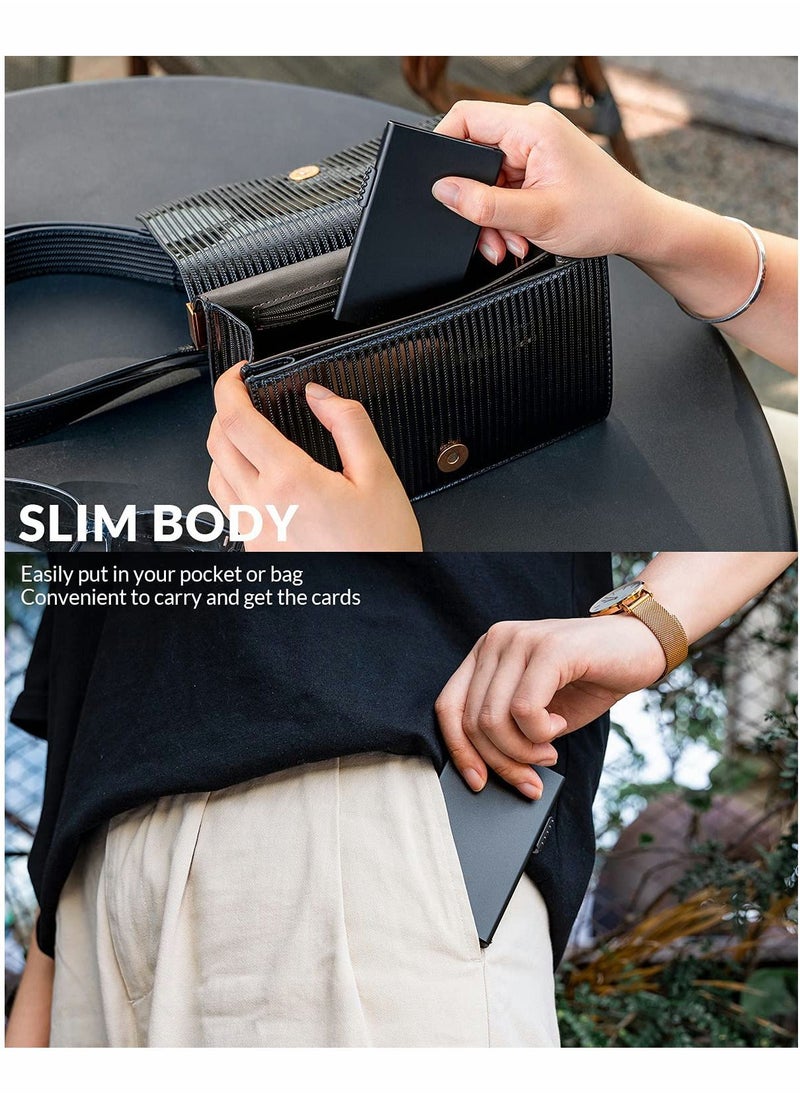 Card Wallet Pop Up Card Holder, Credit Card Holder, RFID Blocking Snap Button Pop Up Anti Theft Wallet