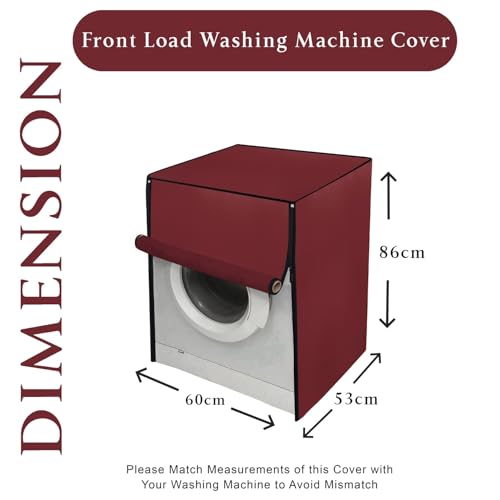 Star Weaves Polyester Waterproof Front Load Washing Machine Cover Compatible For Lg 8 Kg & 9 Kg Maroon - Image 3