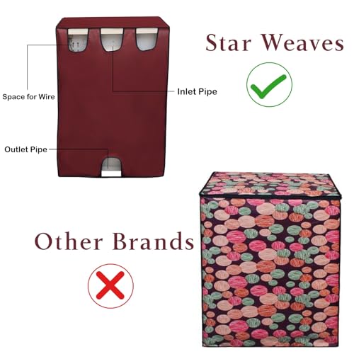 Star Weaves Polyester Waterproof Front Load Washing Machine Cover Compatible For Lg 8 Kg & 9 Kg Maroon - Image 5