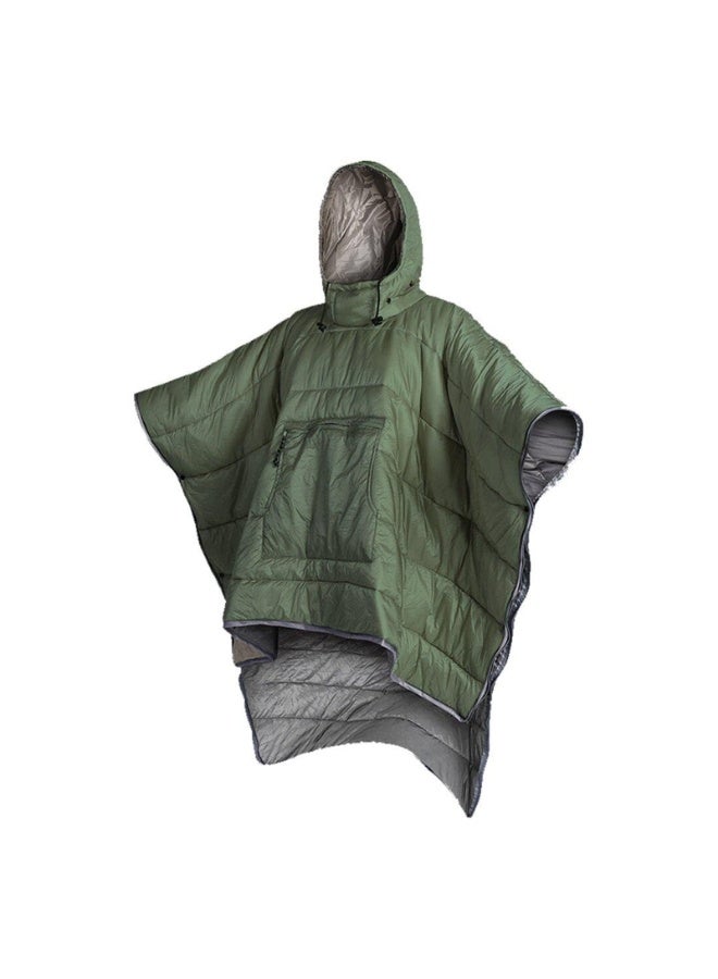 CHIYLE Outdoor Camping Poncho Blanket with Insulation Material, Ultralight Water-Resistant Warm Blanket, Perfect for Camping, Hiking, Stadium and Outdoor Activities– Green - Image 1