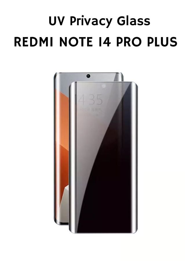 Beauenty Privacy Screen Protector for Xiaomi Redmi note 14 Pro Plus, UV Protection, Fingerprint sensor compatible