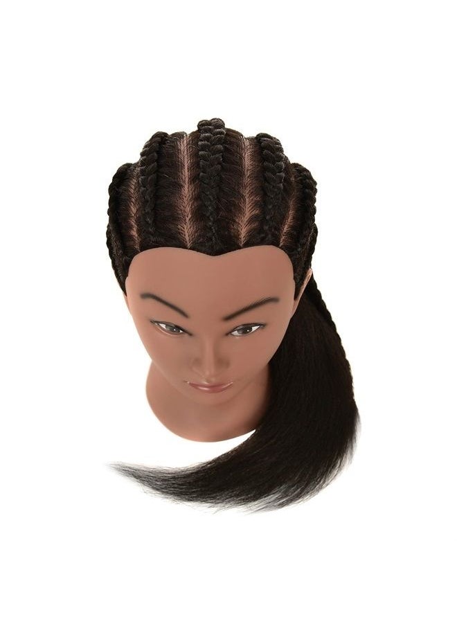 LHNHAIR - RIHANNAHAIR 100% Real Human Hair Mannequin Head with Stand Manikin Cosmetology Doll Training Head for Hairdresser Practice Braiding Styling Coloring Bleaching Dyeing Curling Cutting Display - Image 1