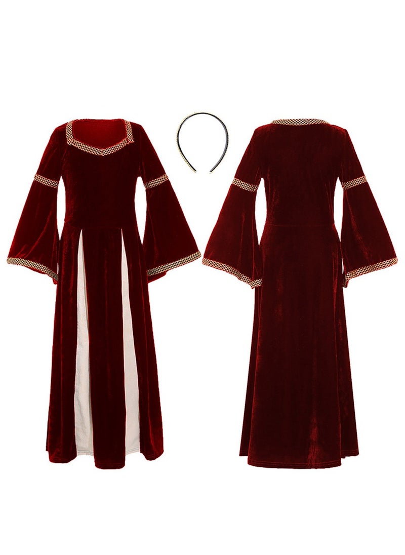 Al Aoyama girls retro medieval girls clothing,palace style trumpet sleeve long dress  - Image 4