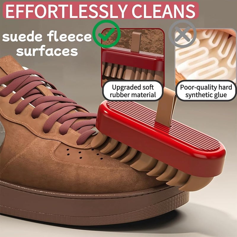 SYOSI 2 Pcs 2-in-1 Suede & Leather Cleaner Brush with Washable Lint Roller – Gentle Stain Remover, Reusable, Enhanced Dust-Absorbing Texture – Ergonomic Non-Slip Handle, Portable - Image 4