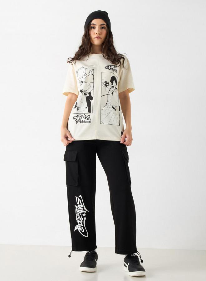 اس بي كاركترز بنطلون رياضي برباط إغلاق وجيوب وطبعات - Image 2