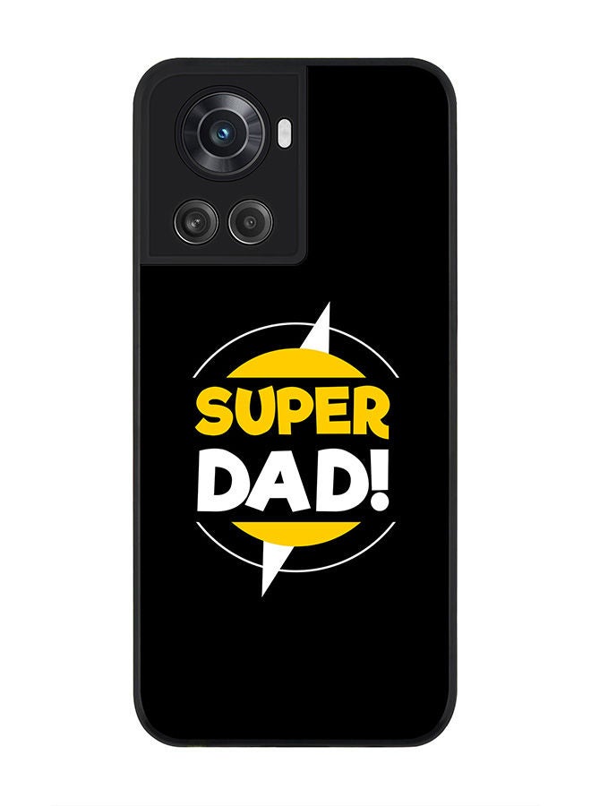 Stylizedd Rugged Black edge case for OnePlus 10R 5G/OnePlus Ace 5G Slim fit Soft Case Flexible Rubber Edges Anti Drop TPU Gel Thin Cover - Super Dad - Image 1