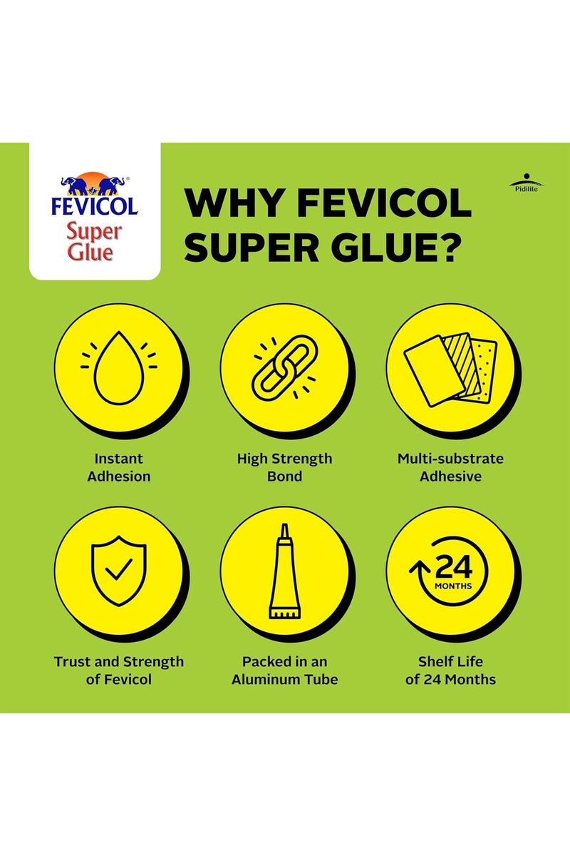 Pidilite غراء فيفيكول سوبر 3 جرام × 12 عبوة - لاصق فوري متعدد الأسطح للخشب والسيراميك والبلاستيك - Image 3