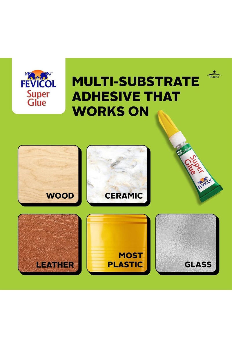 Pidilite غراء فيفيكول سوبر 3 جرام × 12 عبوة - لاصق فوري متعدد الأسطح للخشب والسيراميك والبلاستيك - Image 4