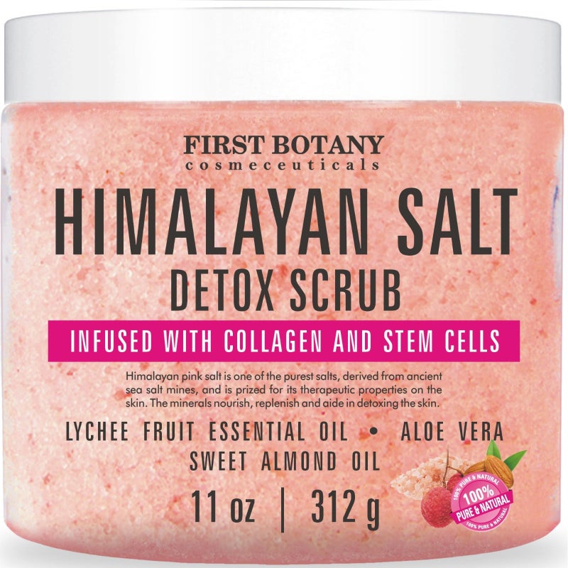 First Botany Body Scrub - Natural Exfoliating Salt Scrub & Body and Face Souffle helps with Moisturizing Skin, Acne, Cellulite, Dead Skin Scars, Wrinkles (Himalayan Salt) - Image 1