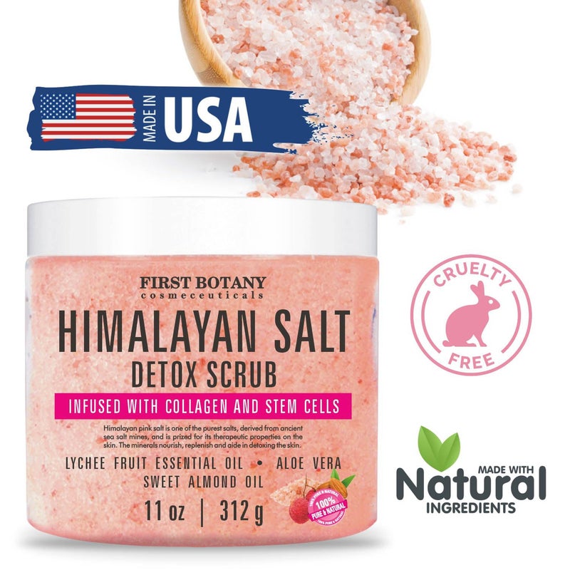First Botany Body Scrub - Natural Exfoliating Salt Scrub & Body and Face Souffle helps with Moisturizing Skin, Acne, Cellulite, Dead Skin Scars, Wrinkles (Himalayan Salt) - Image 2
