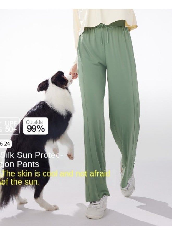 Cool Sun Protection】spring And Summer Bestseller Women's Casual Pants With Cuffed Ankles, Sun-protective Trousers, High-waisted Design For Tummy Control, And Leg-lengthening Effect - Image 1