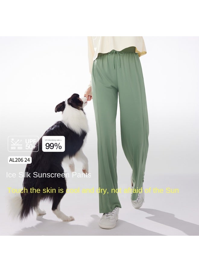 Cool Sun Protection】spring And Summer Bestseller Women's Casual Pants With Cuffed Ankles, Sun-protective Trousers, High-waisted Design For Tummy Control, And Leg-lengthening Effect - Image 2