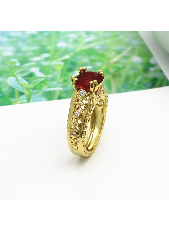 KUYING Original Hollowed Out Carved Diamond Ring With Six Claws Set With Sparkling Main Diamonds - Image 2