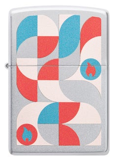 Zippo 48712 205 Geometric Design Satin Chrome Windproof Lighter  - Image 2