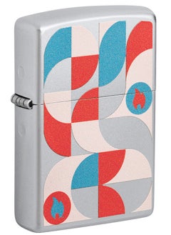 Zippo 48712 205 Geometric Design Satin Chrome Windproof Lighter  - Image 1