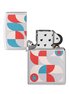 Zippo 48712 205 Geometric Design Satin Chrome Windproof Lighter  - Image 4