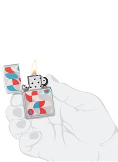 Zippo 48712 205 Geometric Design Satin Chrome Windproof Lighter  - Image 5