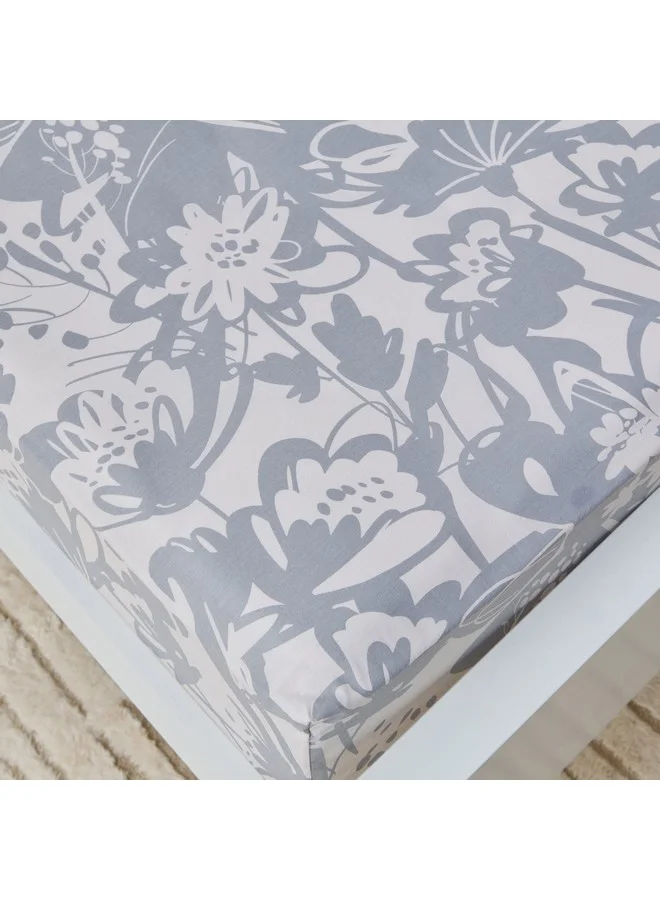 هوم بوكس Aurora Heya Printed Cotton Olympic Queen Fitted Sheet 200 x 33 x 160 cm