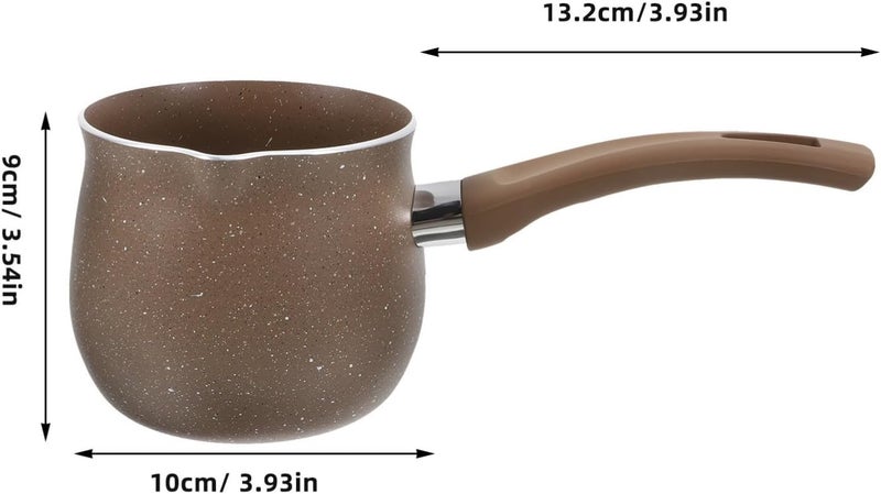 Operitacx Mini Coffee Heating Pot and Milk Saucepan 10cm Non-stick Small Cooking Pan with Pour Spout for Kitchen Cookware, Butter Warmer Suitable for Tea and Chocolate Melting - Image 2