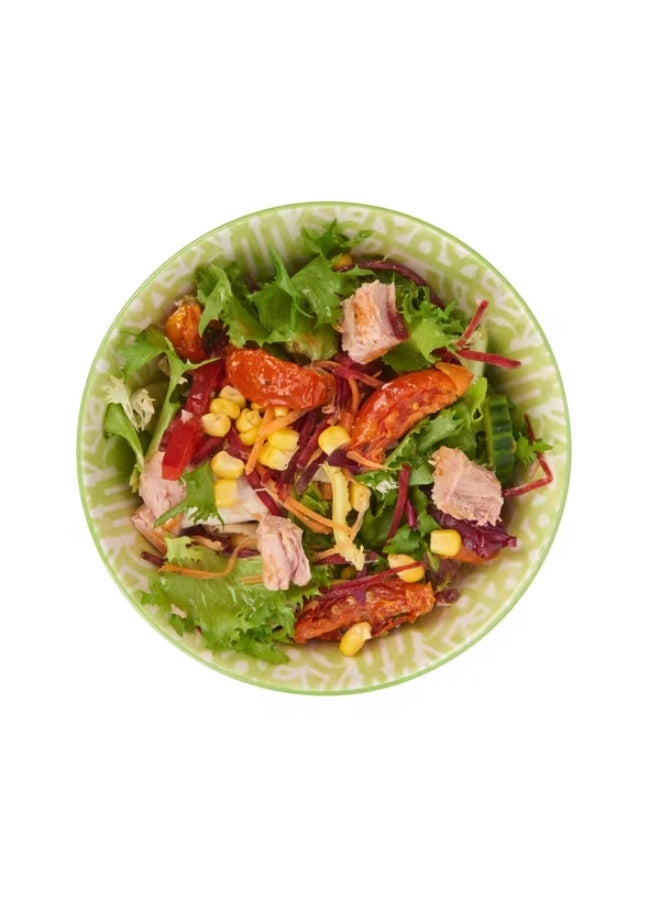 KitchenCraft Glazed Tile Design Food Safe Ceramic Bowl Green and White 15.7cm - Image 4