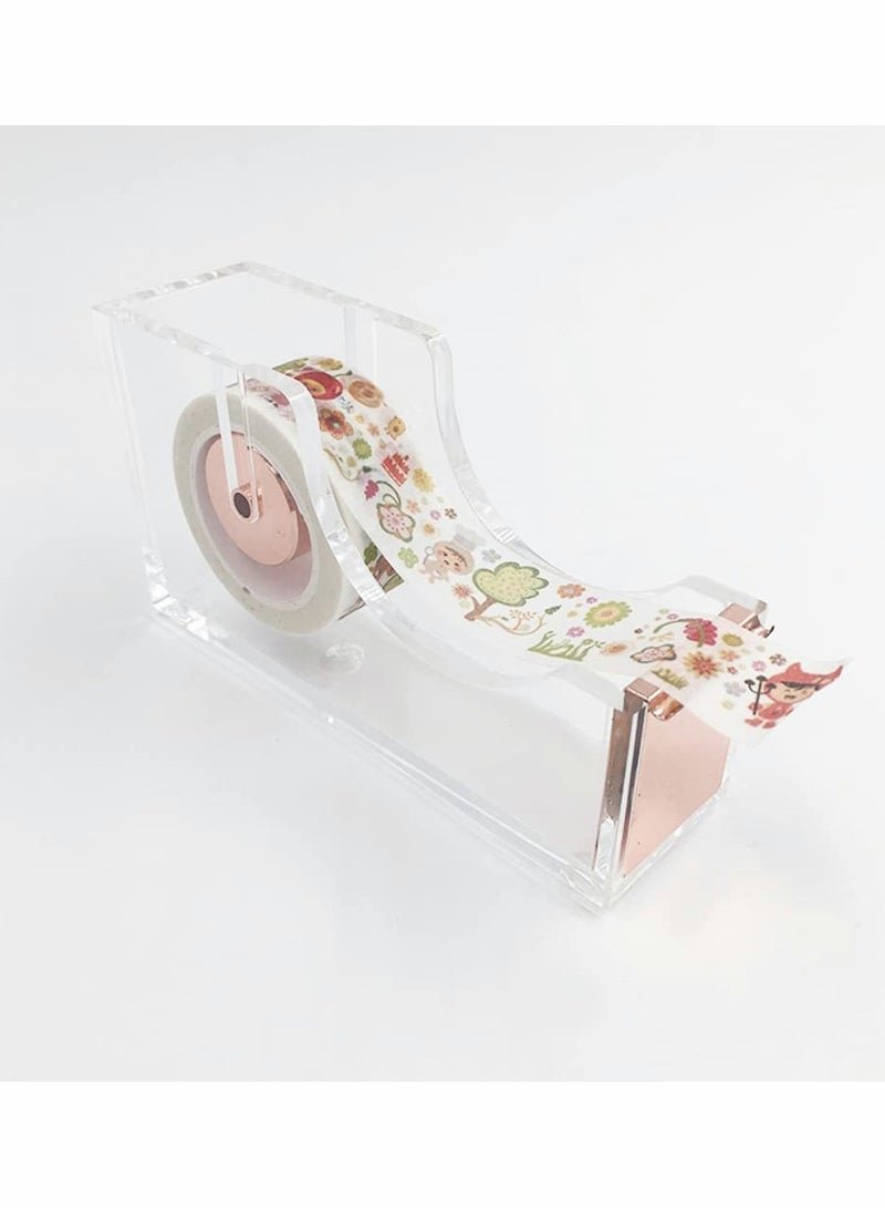 KASTWAVE Acrylic Tape Dispenser, Modern Design Office Desktop Tape Dispenser Metal Core Tape Holder Gold Decorative Accessory - Image 3