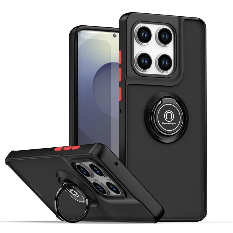 erorex For Motorola Edge 60 / 60 Fusion Q Shadow 1 Series TPU + PC Phone Case with Ring(Black+Red) - Image 1