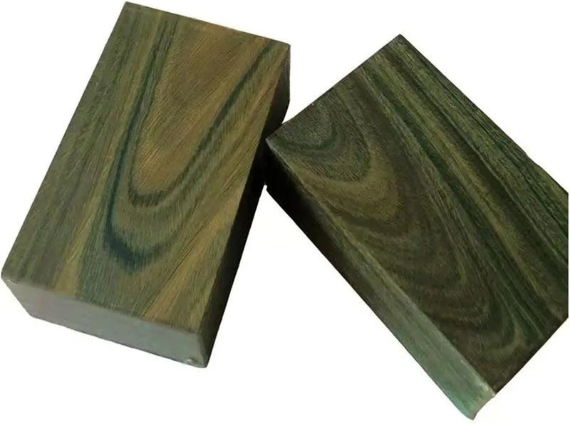 Natural Green Sandalwood Handmade Solid Wood DIY Carving Material Sandalwood Crafts Making Logs Wooden Crafts(6x4x1cm 5pcs) - Image 1