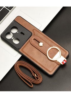 General Compatible with Motorola Moto Edge 50 Ultra Case with Ring Holder & Hand Straps & Neck Straps, Scratch-Resistant Skin-Friendly Leather Protective Cover Case  - Image 3